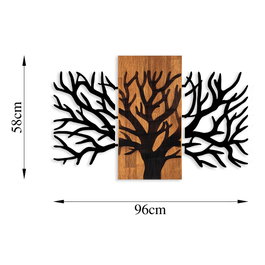 Wallity Horn Tree - 381 Escultura de Pared de Madera y Metal en Nogal y Negro